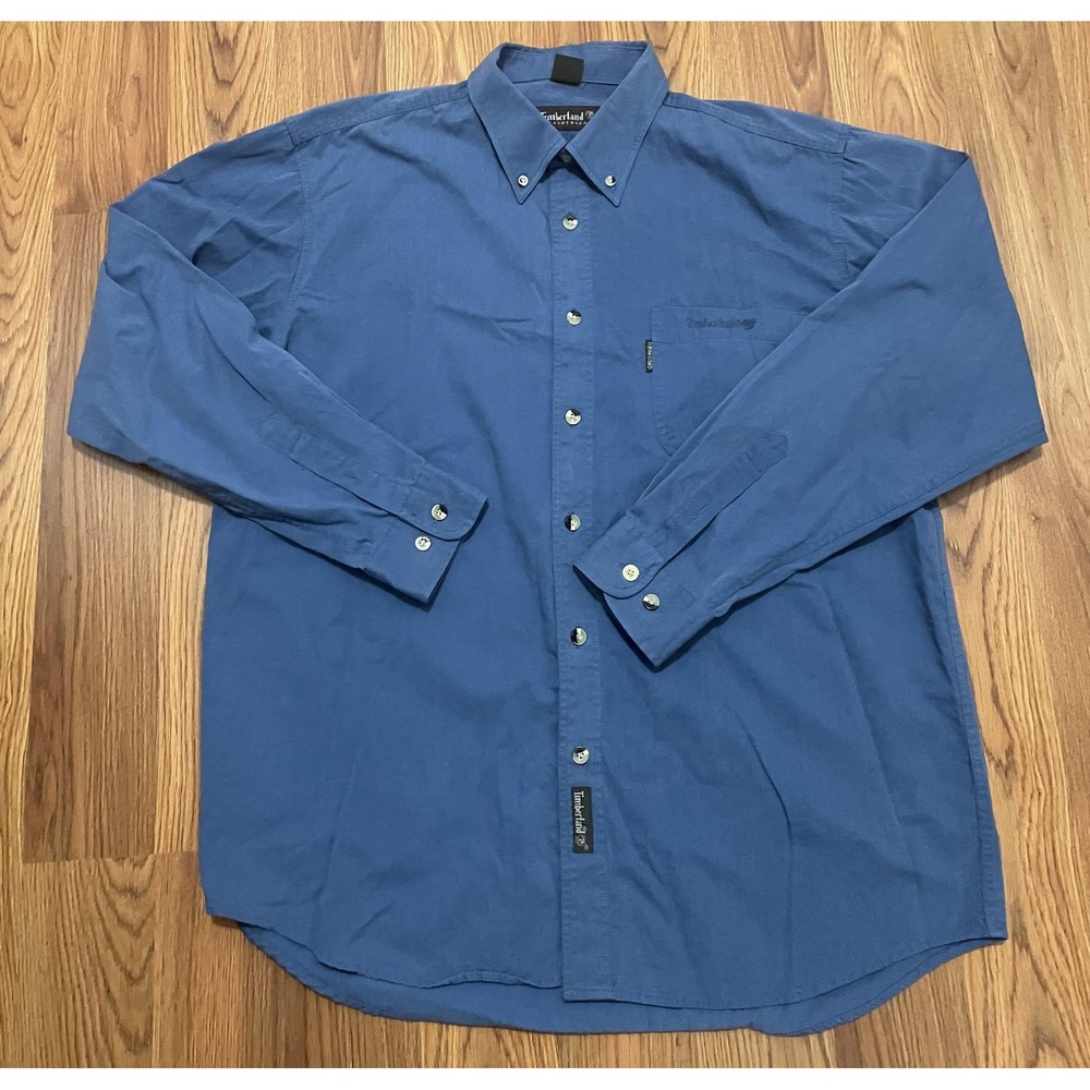Timberland Weathergear Shirt Mens Large Button Front Outdoor Pocket Made USA